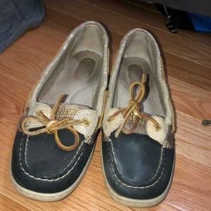 Black and Gold Sperry’s Boat Shoe